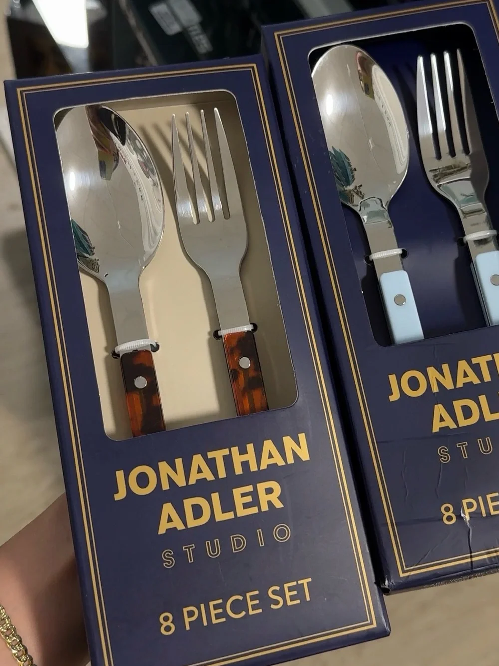 Jonathan Adler Studio (Tortoise): 8 Piece Cutlery Set